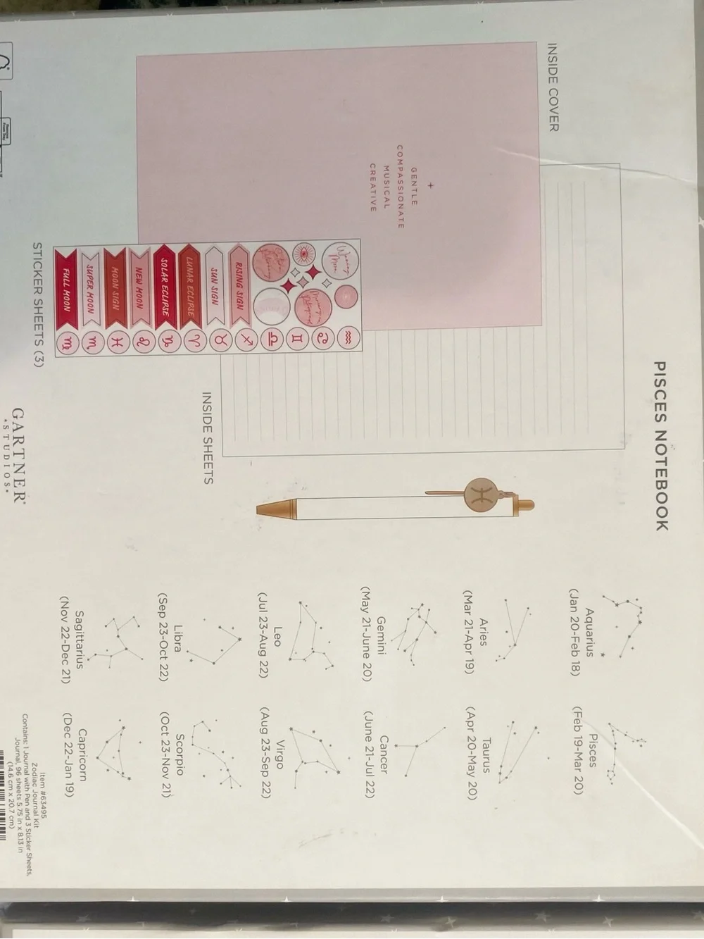 Peach & Mint Stationery Set with Pen and Sticker Sheets